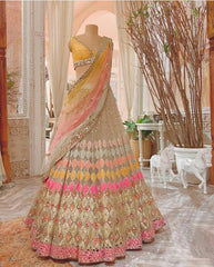 Trending yellow and pink color designer lehenga choli for stylish look buy now - Joshindia