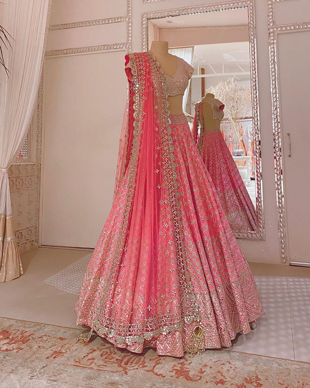 Pink color fancy designer lehenga choli for wedding buy now - Joshindia