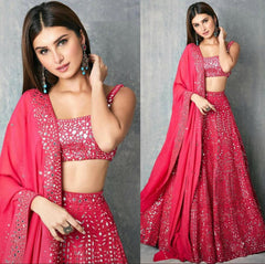Latest Pink color lehenga choli for wedding function at affordable price - Joshindia