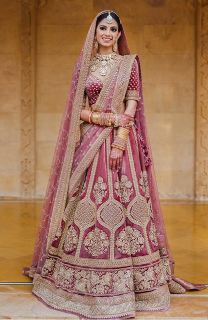 Latest Pink color lehenga choli for partywear function at affordable price