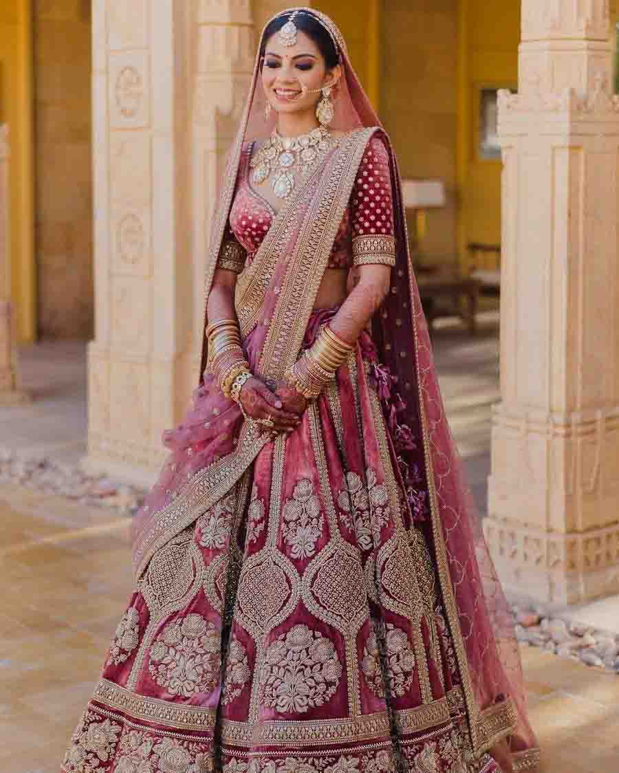 Latest Pink color lehenga choli for partywear function at ...