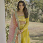 Yellow Color Lehenga Choli For Wedding Look - Joshindia