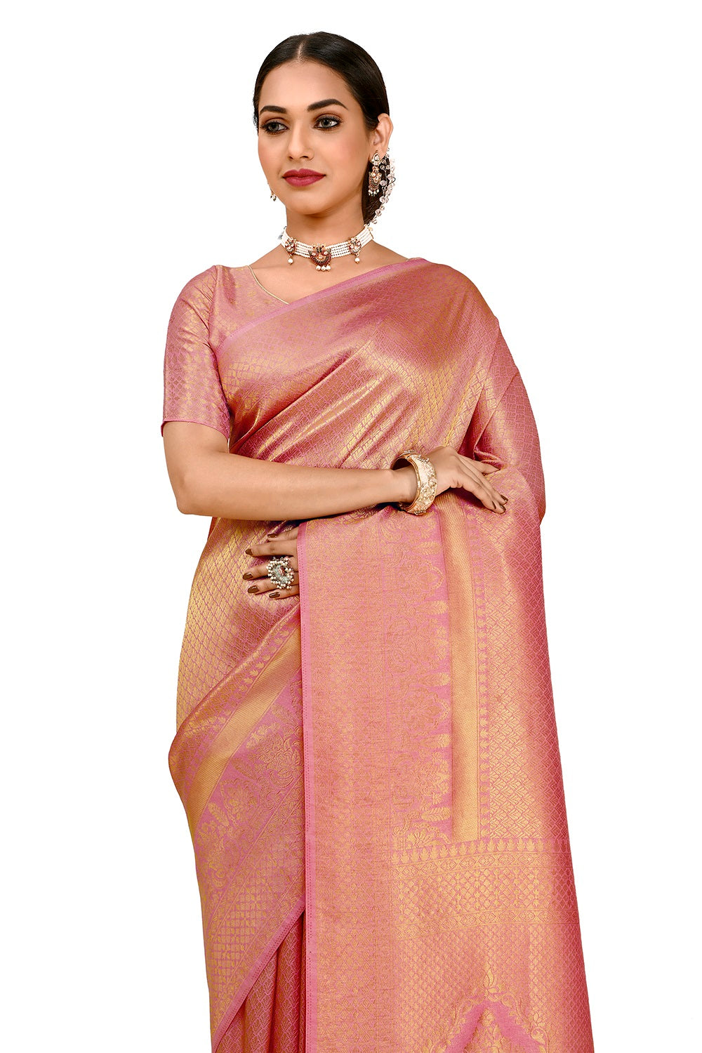Latest High Neck Blouse Designs For Silk Sarees - South India Trends