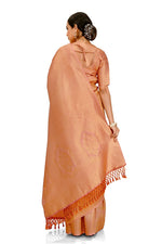 peach color silk sarees online - Joshindia