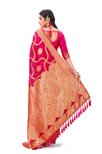 Buy trending designer Rani Pink Color Silk saree at best price online - Joshindia