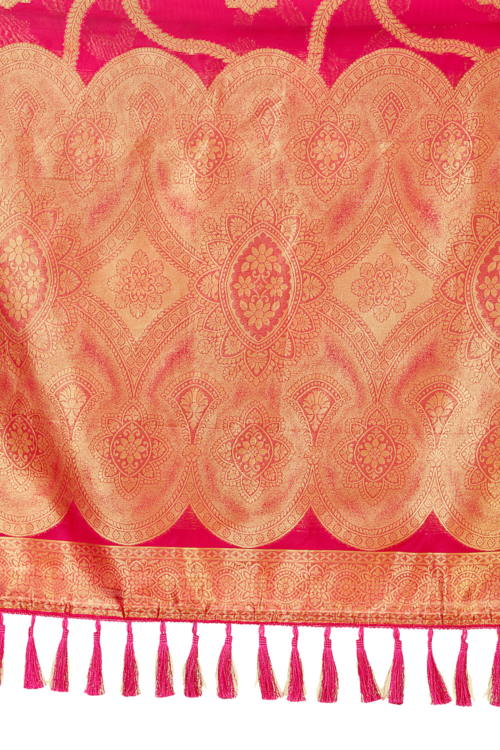 Buy trending designer Rani Pink Color Silk saree at best price online - Joshindia