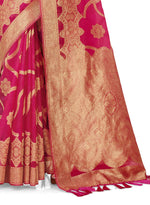 Buy trending designer Rani Pink Color Silk saree at best price online - Joshindia