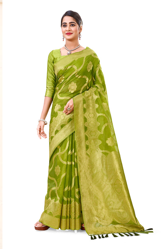 Designer Green Color Silk Saree Collection Buy Now