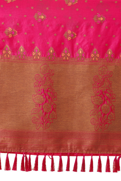 Classic Rani color pure kanjiveram silk saree buy now
