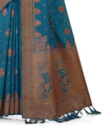 Blue color heavy designer Silk saree Buy Now - Joshindia