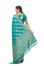 Amazing Sea Blue color Designer saree with blouse - Joshindia