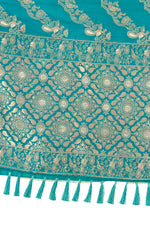 Amazing Sea Blue color Designer saree with blouse - Joshindia