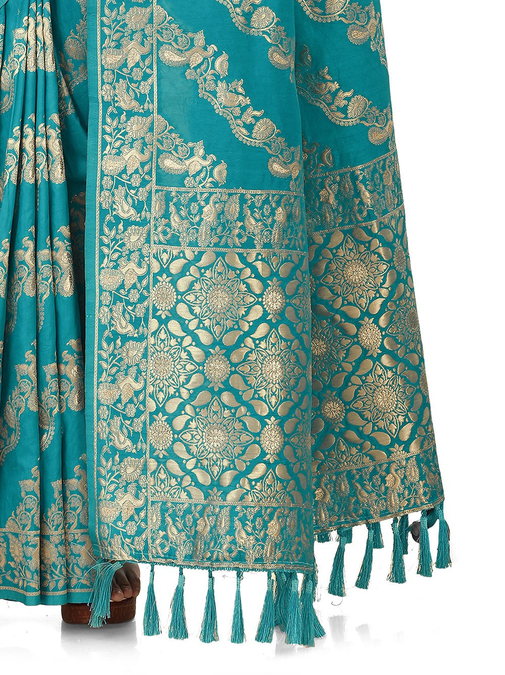 Amazing Sea Blue color Designer saree with blouse - Joshindia