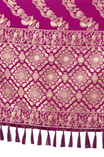BEAUTIFUL WINE BANGLORI SILK SAREE WITH EMBROIDERY WORK - Joshindia