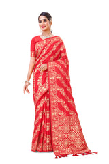 classy multi color silk designer saree with blouse - Joshindia