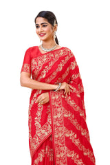 classy multi color silk designer saree with blouse - Joshindia