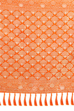 Orange color pure silk banarasi saree - Joshindia