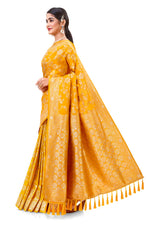 yellow color silk saree buy online - Joshindia