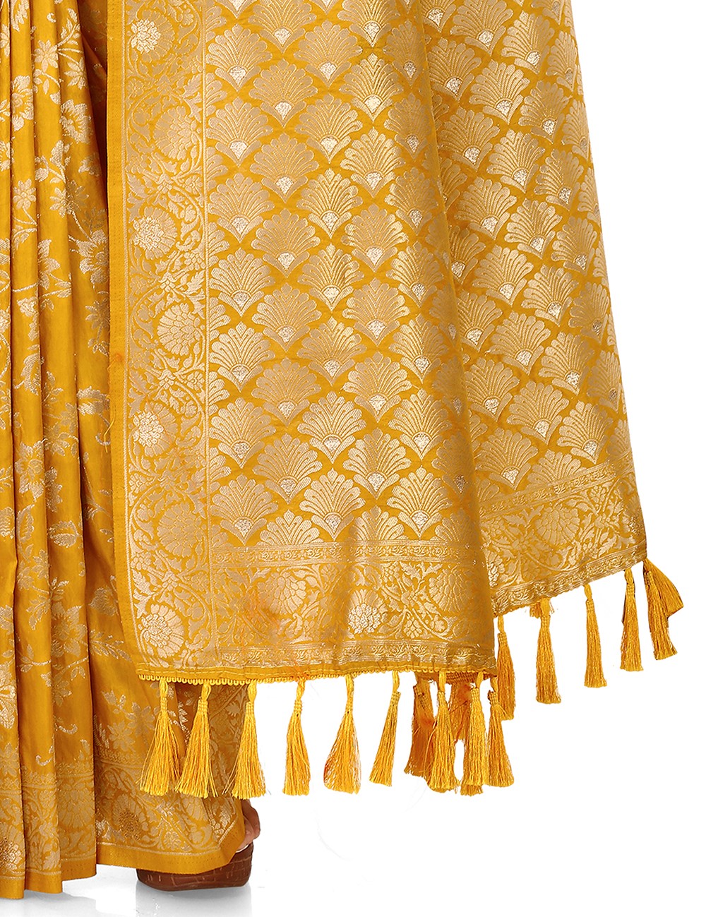 yellow color silk saree buy online - Joshindia