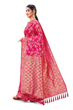 Amazing pink color soft silk saree with blouse - Joshindia