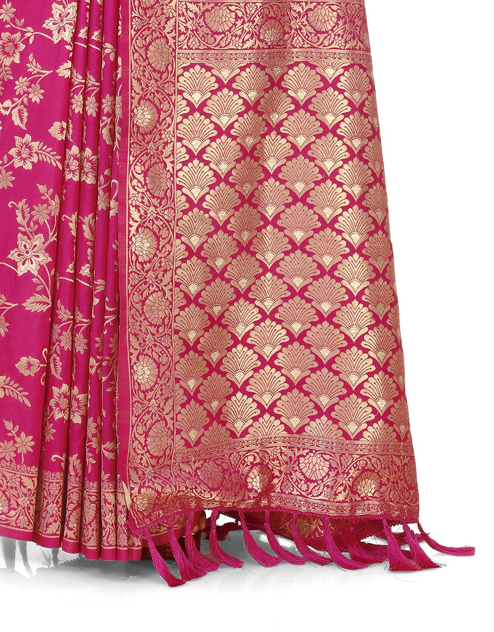 Amazing pink color soft silk saree with blouse - Joshindia