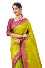 classy multi color silk designer saree with blouse - Joshindia
