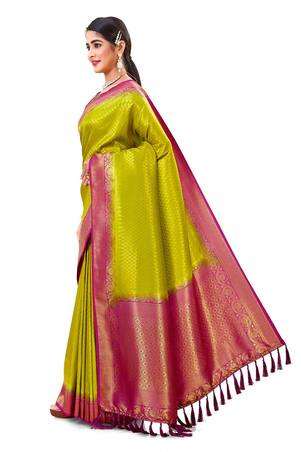 classy multi color silk designer saree with blouse - Joshindia