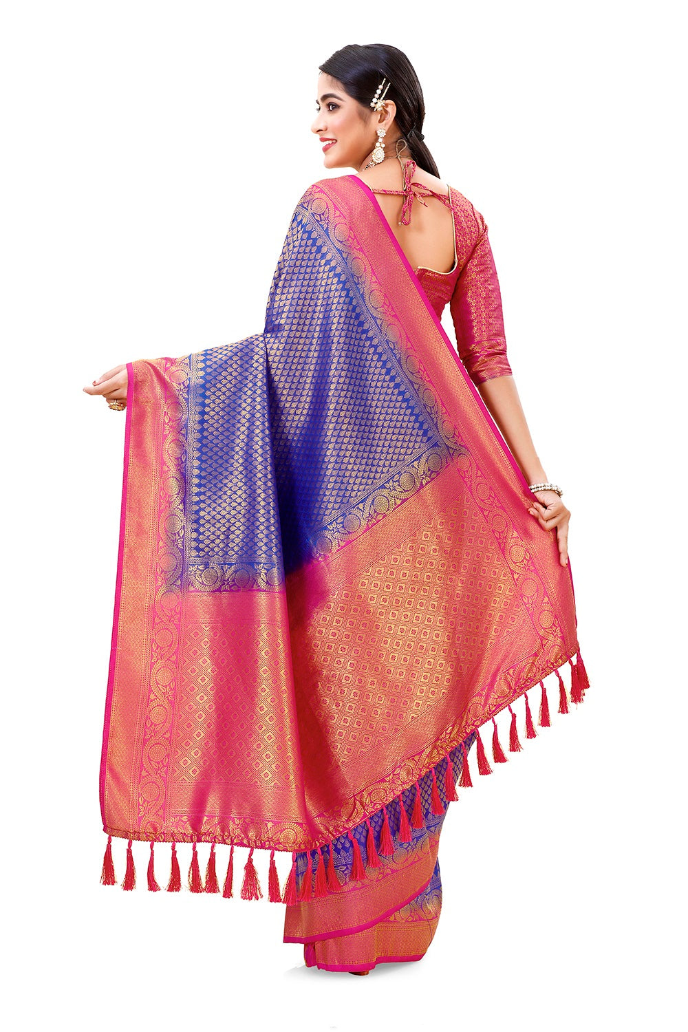 buy online Kanjivaram designer embroidery silk saree - Joshindia