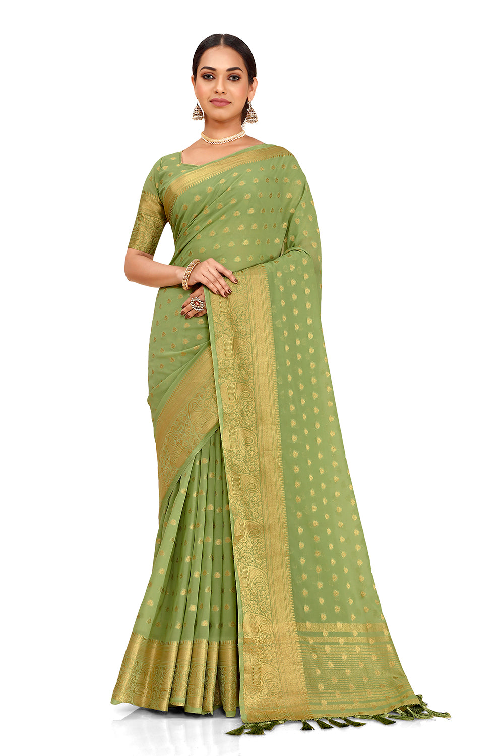 Lite Green Color Silk Sarees Online Buy Now - Joshindia