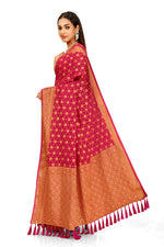 BEAUTIFUL PINK WOVEN DESIGNER SILK SAREE - Joshindia