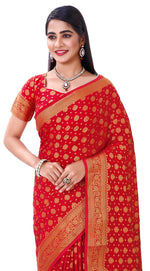 Red Color Kanjeevaram Silk Sarees Buy Online - Joshindia