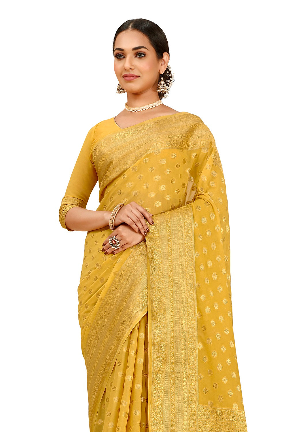 Trending Yellow Color Designer silk Saree BuyNow - Joshindia