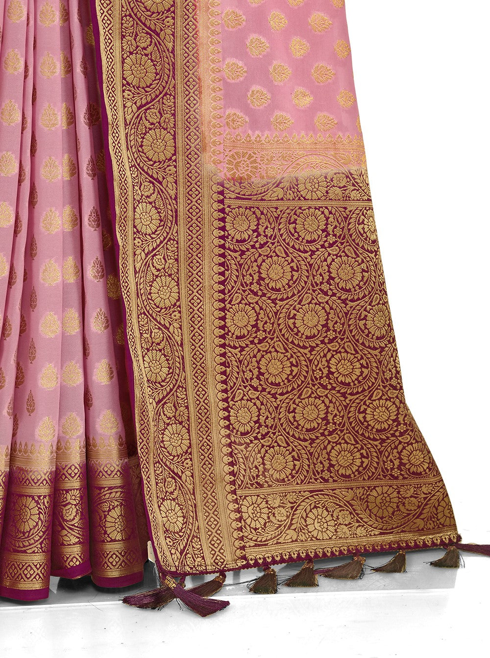 buy pink color pure silk banarasi saree Buy Now - Joshindia