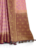 buy pink color pure silk banarasi saree Buy Now - Joshindia