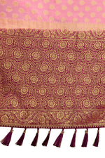 buy pink color pure silk banarasi saree Buy Now - Joshindia