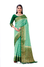 Green designer Silk saree for royal look buy now - Joshindia