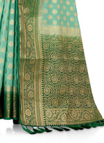 Green designer Silk saree for royal look buy now - Joshindia