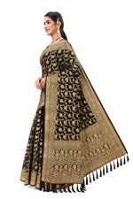 Black color Kanjivaram silk saree Buy Online - Joshindia