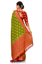 Amazing Green color Designer silk saree with blouse - Joshindia