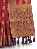 Amazing Red Designer Saree At Affordable Price - Joshindia