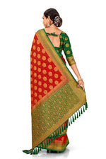 buy red color designer silk saree Buy online - Joshindia
