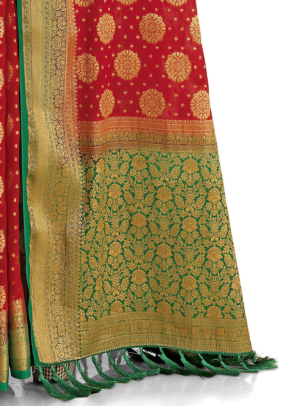 buy red color designer silk saree Buy online - Joshindia