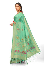 Sea Green Color kanjivaram silk saree At Affordable price - Joshindia