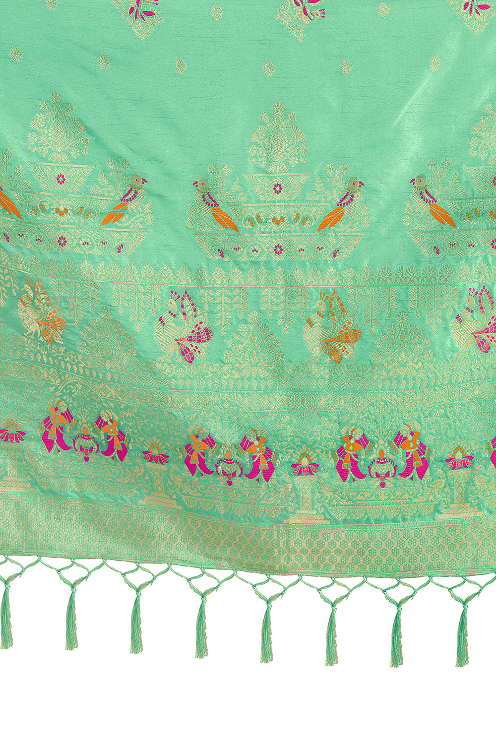 Sea Green Color kanjivaram silk saree At Affordable price - Joshindia