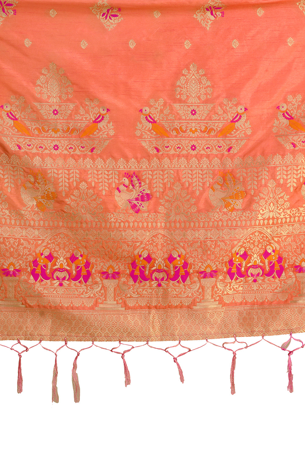 Amazing  Designer orange silk saree with blouse