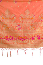 AmazingDesigner orange silk saree with blouse - Joshindia