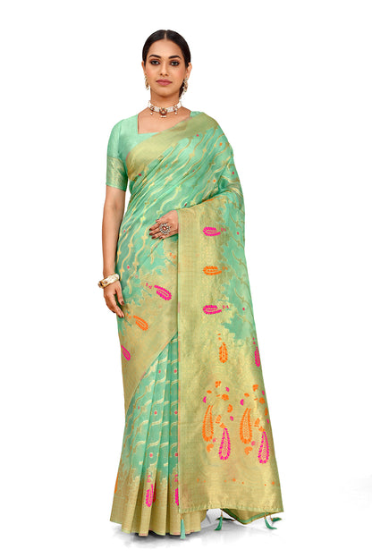 Glorious Green color kanjivaram silk saree Buy Now