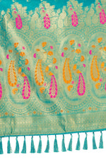 Buy Turcoish Color Latest Saree Collection Online - Joshindia