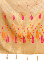 classy Beige color silk designer saree with blouse - Joshindia