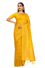 Treanding Yellow Silk Saree For Wedding Buy Now - Joshindia